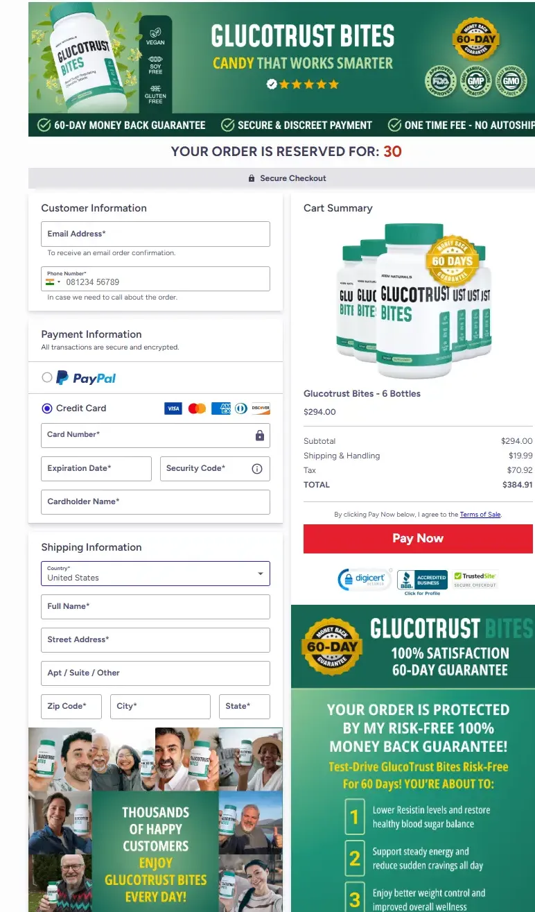 GlucoTrust Bites order form